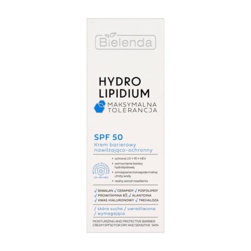Bielenda Hydro Lipidium krem barierowy nawilżająco-ochronny, SPF 50 30 ml