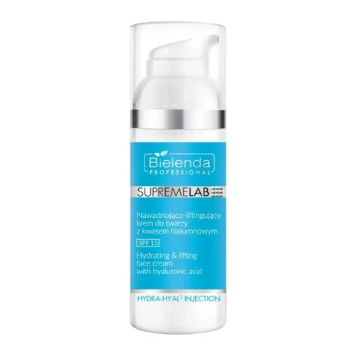 Bielenda Professional SupremeLAB Hydra-Hyal2 Injection nawadniająco-liftingujący krem do twarzy z kwasem hialuronowym SPF 15 50 ml