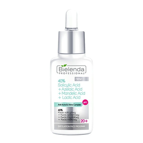 Bielenda Professional, płyn 40% kwas salicylowy kwas azelainowy kwas migdałowy kwas mlekowy 30 g