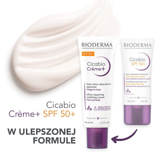 Bioderma Cicabio Creme+ krem łagodząco-odbudowujący SPF 50+ 40 ml