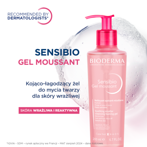 Bioderma Sensibio Gel Moussant łagodzący żel micelarny do oczyszczania twarzy o działaniu nawilżającym 200 ml