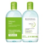 Bioderma Sebium H20 woda micelarna do oczyszczania twarzy i zmywania makijażu cera trądzikowa 500 ml x 2 szt.