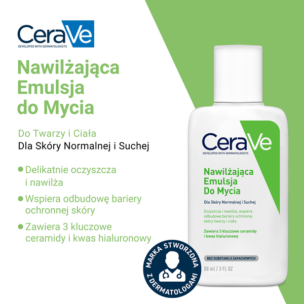 CeraVe nawilżająca emulsja do mycia dla skóry normalnej i suchej 88 ml