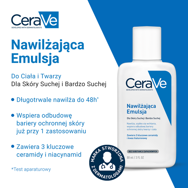 CeraVe nawilżająca emulsja do ciała dla skóry suchej i bardzo suchej 88 ml