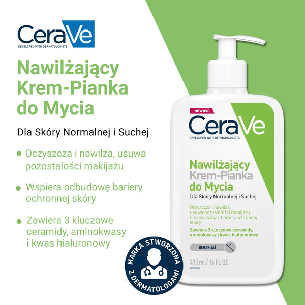 CeraVe nawilżający krem-pianka do mycia 473 ml