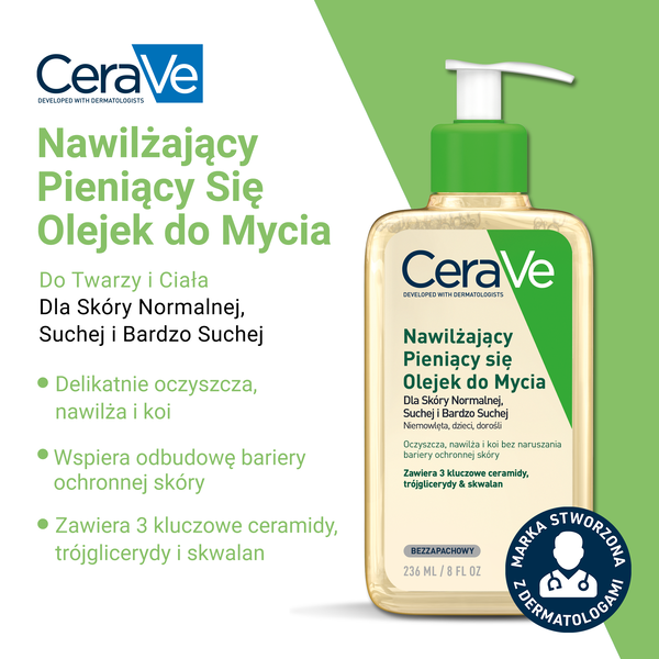 CeraVe nawilżający pieniący się olejek do mycia 236 ml
