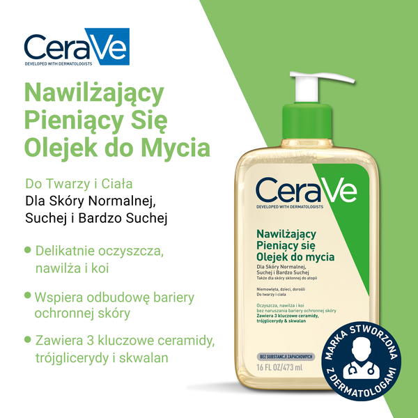 CeraVe nawilżający pieniący się olejek do mycia 473 ml