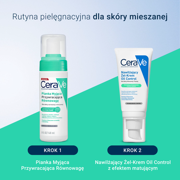 CeraVe pianka myjąca przywracająca równowagę dla skóry normalnej i mieszanej 148 ml