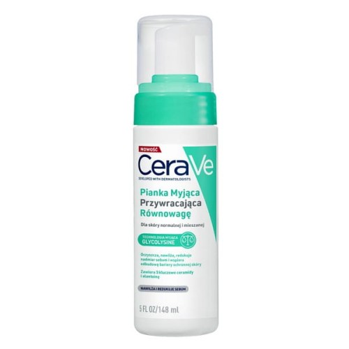 CeraVe pianka myjąca przywracająca równowagę dla skóry normalnej i mieszanej 148 ml