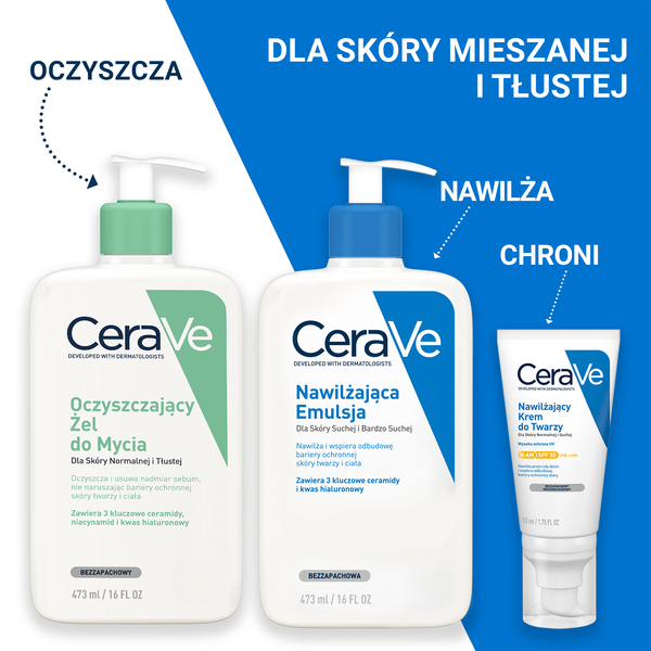 CeraVe oczyszczający żel do mycia z ceramidami dla skóry normalnej i tłustej refill 473 ml