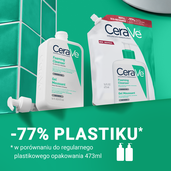 CeraVe oczyszczający żel do mycia z ceramidami dla skóry normalnej i tłustej refill 473 ml
