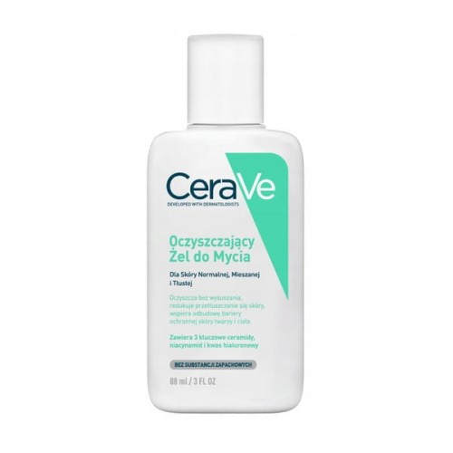 CeraVe oczyszczający żel do mycia z ceramidami dla skóry normalnej i tłustej 88 ml