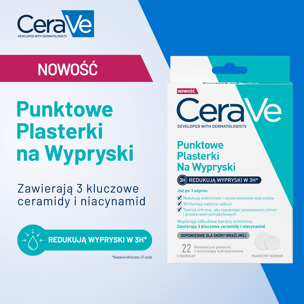 CeraVe punktowe plasterki na wypryski 22 szt.