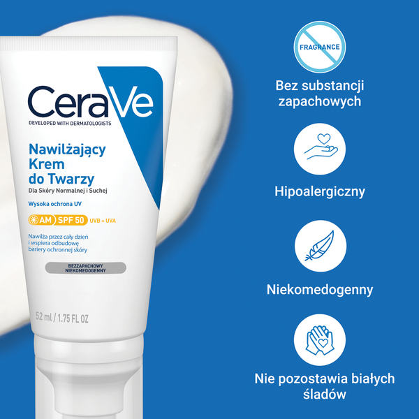 CeraVe nawilżający krem do twarzy SPF 50 52 ml