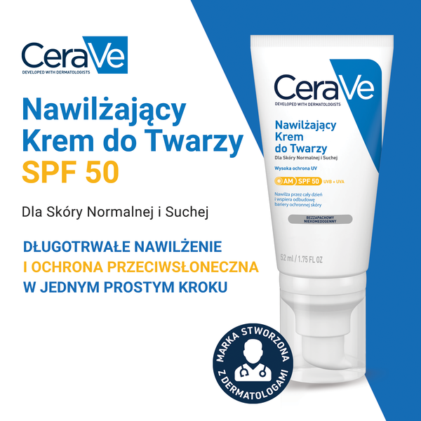 CeraVe nawilżający krem do twarzy SPF 50 52 ml