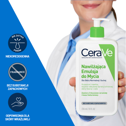 CeraVe nawilżająca emulsja do mycia dla skóry normalnej i suchej 236 ml