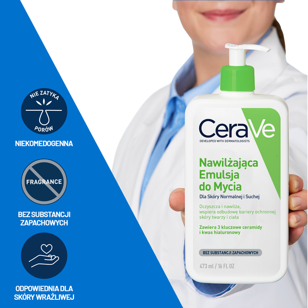 CeraVe nawilżająca emulsja do mycia dla skóry normalnej i suchej 473 ml
