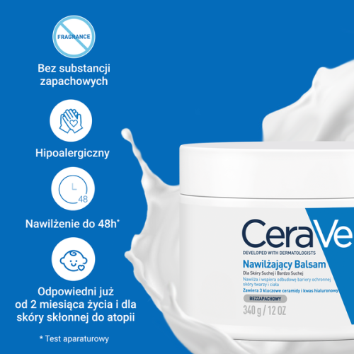 CeraVe balsam nawilżający do ciała i twarzy dla skóry suchej i bardzo suchej 340 g