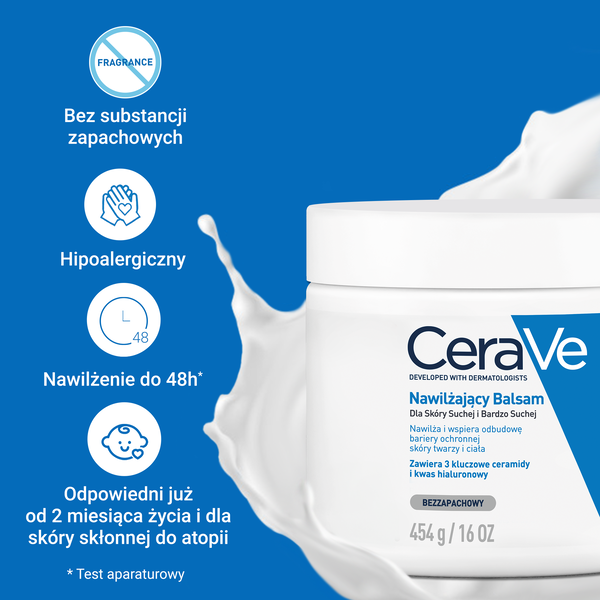 CeraVe balsam nawilżający do ciała i twarzy dla skóry suchej i bardzo suchej 454 g