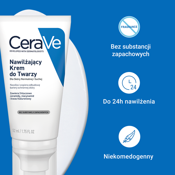 CeraVe nawilżający krem do twarzy z ceramidami 52 ml