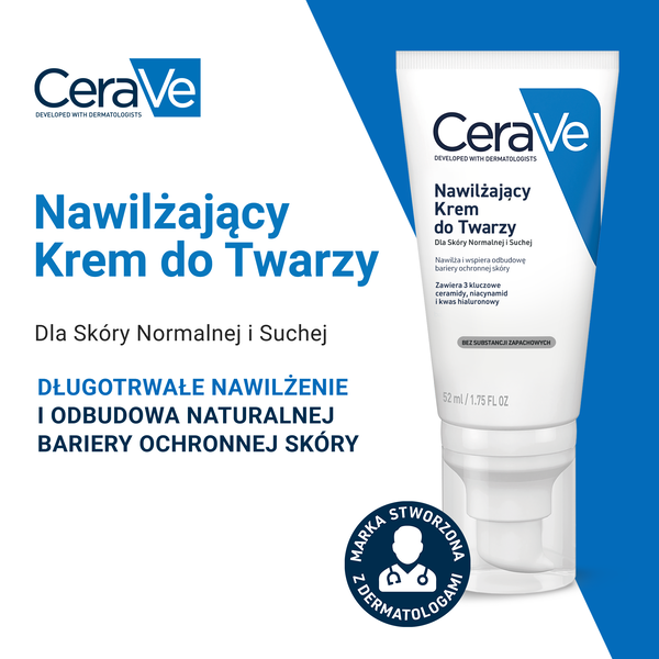CeraVe nawilżający krem do twarzy z ceramidami 52 ml