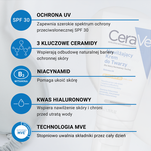 CeraVe nawilżający krem do twarzy SPF 30 52 ml