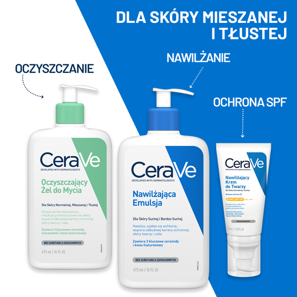 CeraVe oczyszczający żel do mycia z ceramidami dla skóry normalnej i tłustej 473 ml