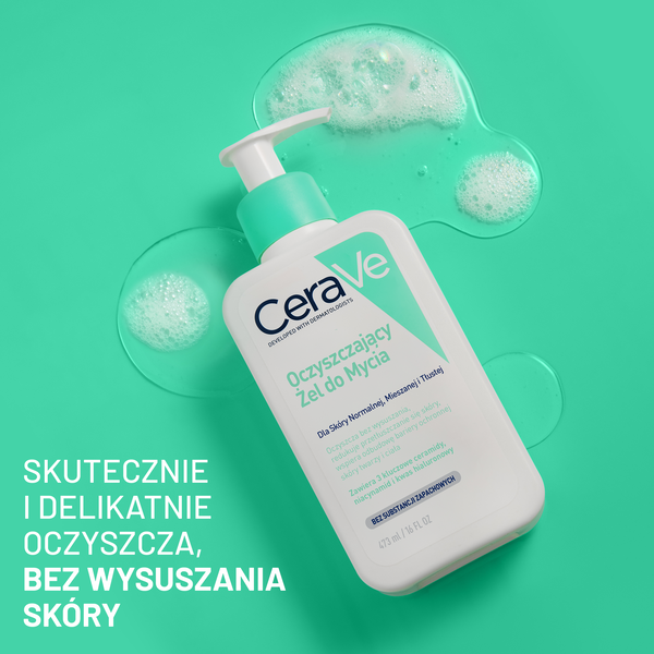 CeraVe oczyszczający żel do mycia z ceramidami dla skóry normalnej i tłustej 473 ml