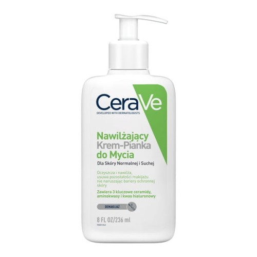 CeraVe krem-pianka do mycia twarzy i demakijażu dla skóry normalnej i suchej 236 ml