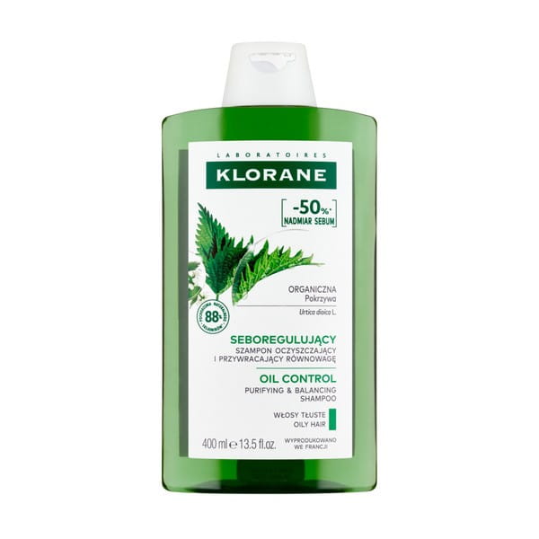 Klorane seboregulujący szampon z organiczną pokrzywą 400 ml