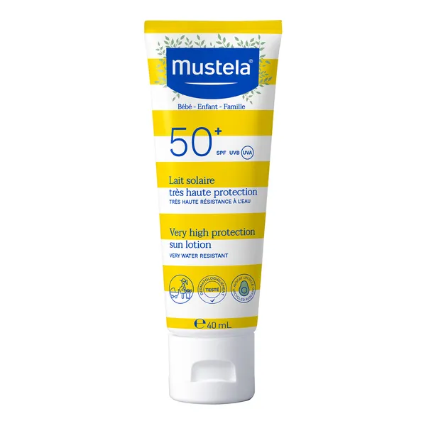 Mustela Bebe-Enfant mleczko przeciwsłoneczne bardzo wysoka ochrona SPF50+ 40 ml