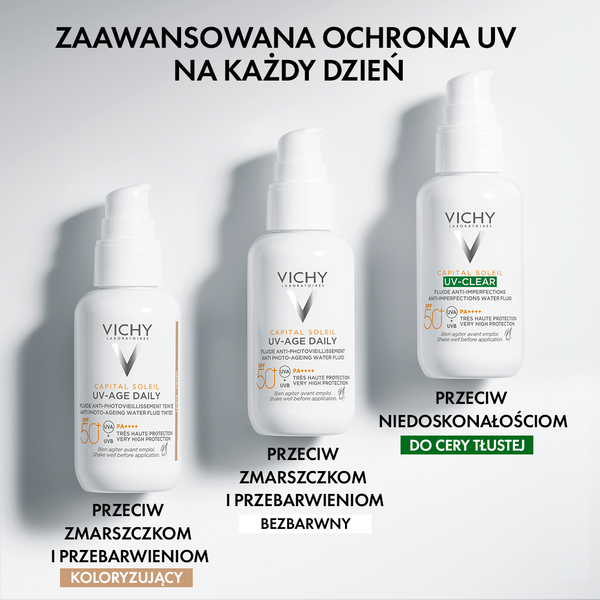 Vichy Capital Soleil fluid koloryzujący przeciw fotostarzeniu się skóry SPF 50+ tinted 40 ml