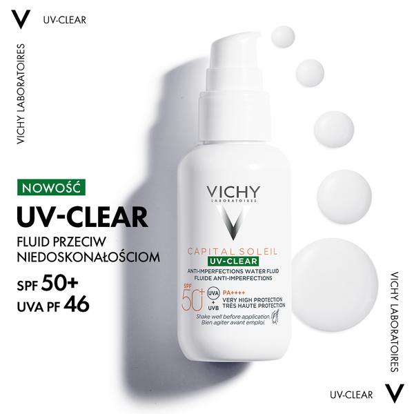 Vichy Capital Soleil fluid przeciw niedoskonałościom, SPF 50+ 40 ml