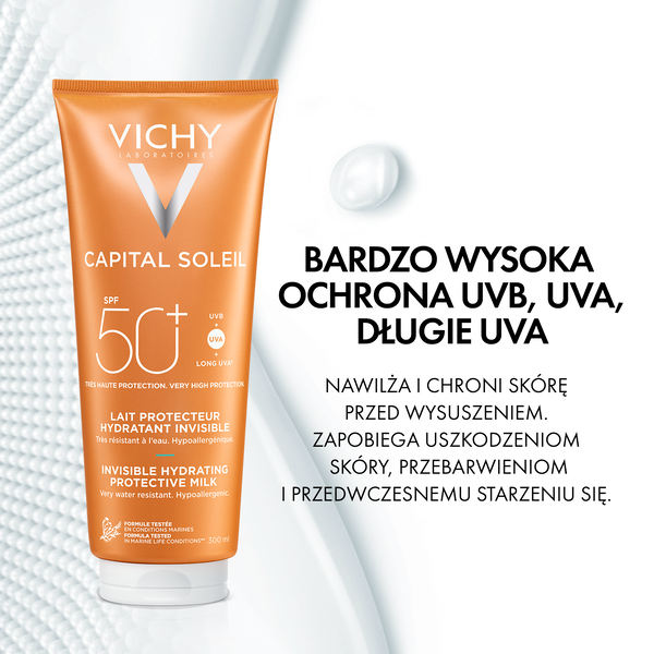 Vichy Capital Soleil Mleczko do twarzy i ciała SPF 50+ 300 ml