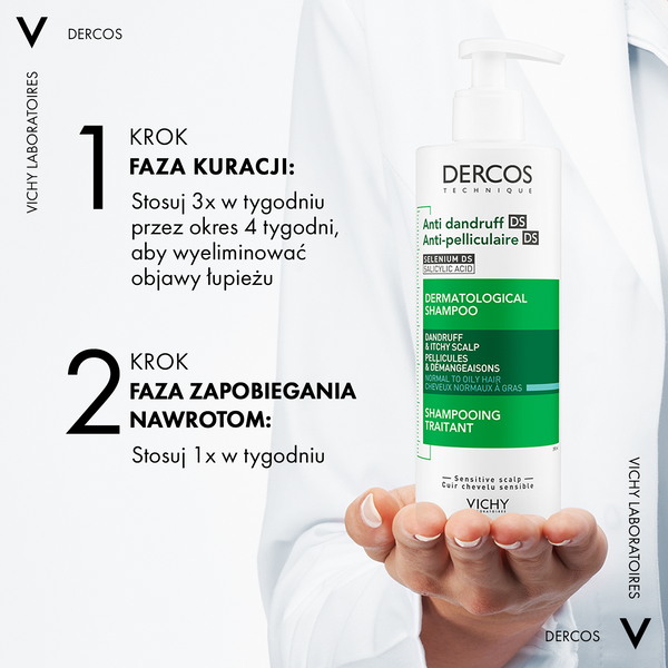 Vichy Dercos DS szampon przeciwłupieżowy, włosy normalne i przetłuszczające się 390 ml