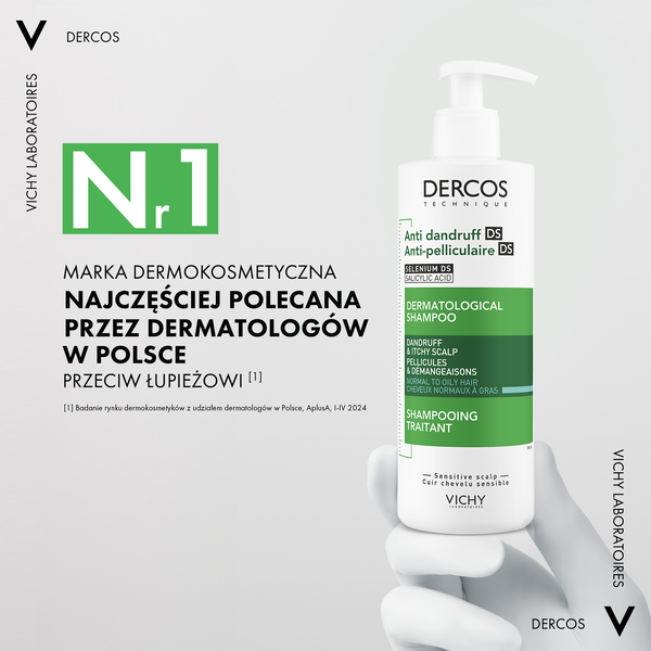 Vichy Dercos DS szampon przeciwłupieżowy, włosy normalne i przetłuszczające się 390 ml