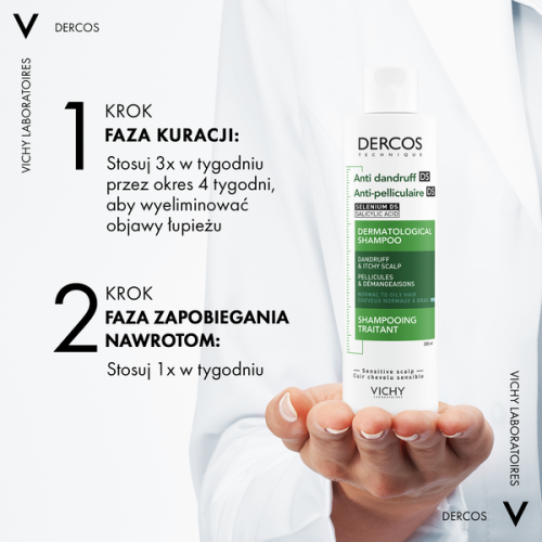 Vichy Dercos DS szampon przeciwłupieżowy włosy normalne i przetłuszczające się 200 ml