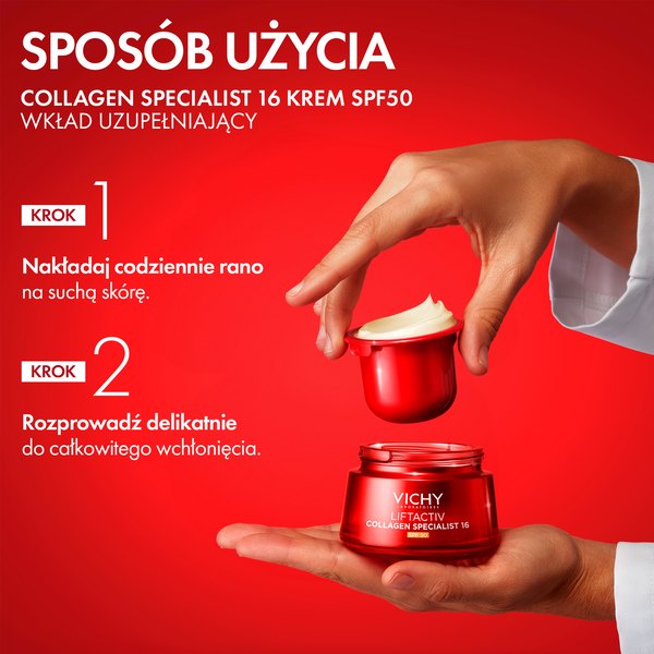 Vichy Liftactiv Collagen Specialist krem SPF 50 redukujący 16 oznak starzenia refill 50 ml