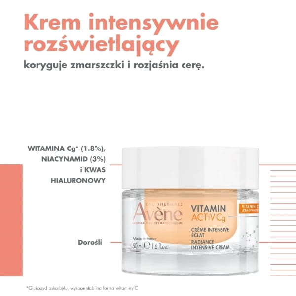 Avene Vitamin Activ Cg, krem intensywnie rozświetlający, 50 ml