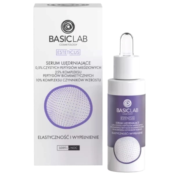 BasicLab Esteticus Serum ujędrniające z peptydem miedziowym 0,5% i kompleksem peptydów miedziowych 25%, 30 ml