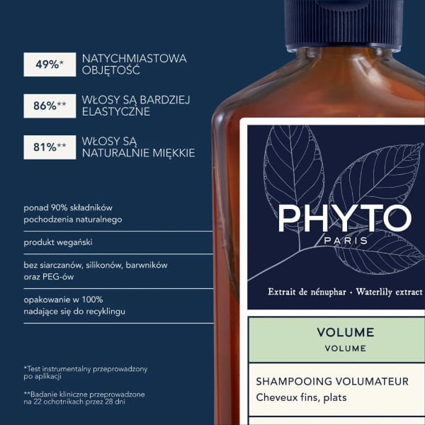 Phyto Volume, szampon zwiększający objętość włosów, 250 ml