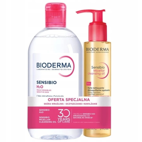 Bioderma Zestaw Sensibio H2O 500ml + Sensibio Micellar cleansing oil 150ml