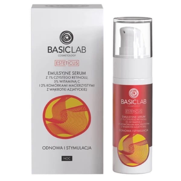 BasicLab Esteticus Emulsyjne serum z retinolem 1% i witaminą C 5% 30 ml