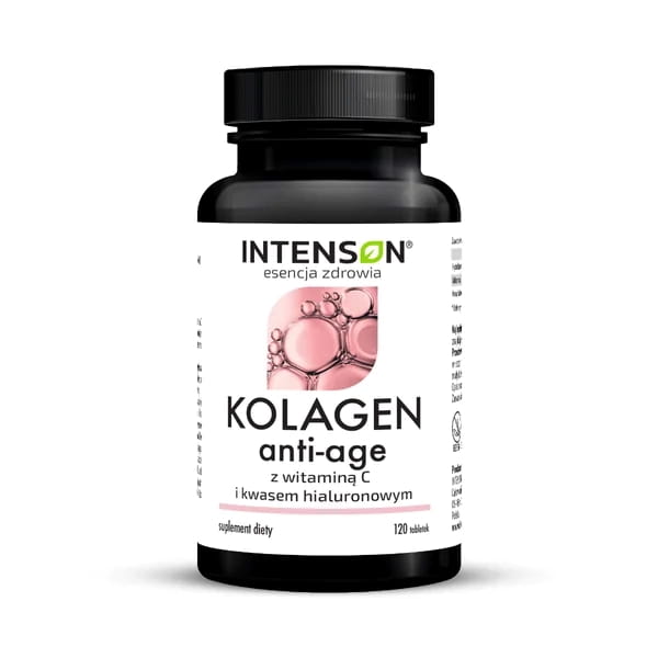 Intenson Kolagen Anti-Age z kwasem hialuronowym i witaminą C 500 mg 120 tabletek