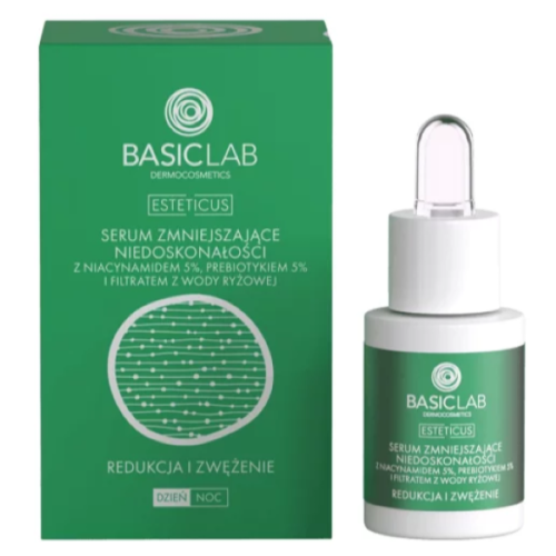 BasicLab Esteticus Serum zmniejszające niedoskonałości z niacynamidem 5%, 15 ml