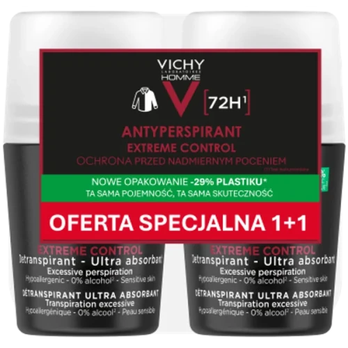Vichy Deo Roll-on Ochrona do 72h, 2x50ml