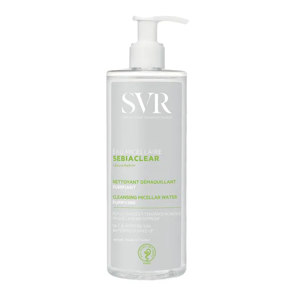 SVR Sebiaclear Eau micellaire, oczyszczający płyn micelarny, 400 ml