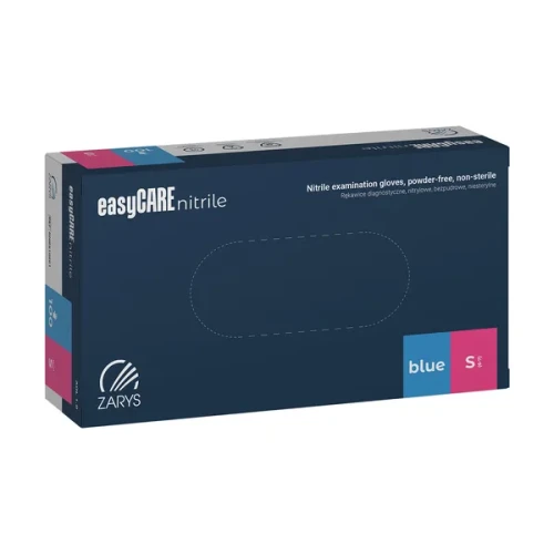 EasyCare nitrile, bezpudrowe rękawice diagnostyczne, nitrylowe, niejałowe, niebieskie, rozmiar S, 100 szt.