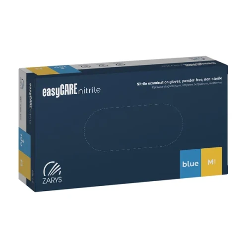 EasyCare nitrile bezpudrowe rękawice diagnostyczne nitrylowe niejałowe niebieskie rozmiar M 100 szt.