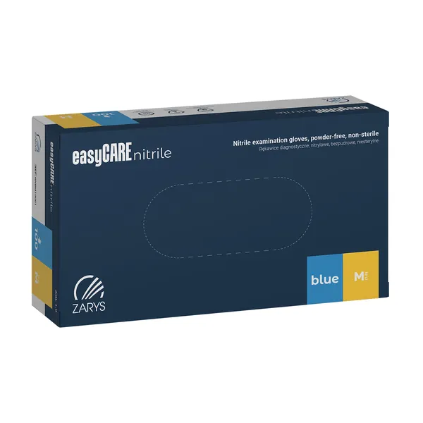 EasyCare nitrile bezpudrowe rękawice diagnostyczne nitrylowe niejałowe niebieskie rozmiar M 100 szt.